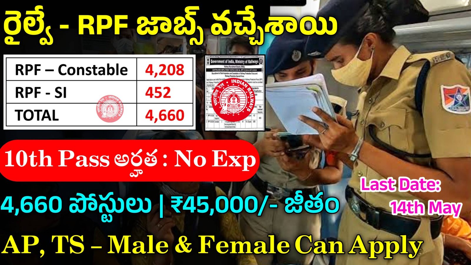 Railway RPF 4660 Jobs Recruitment 2024