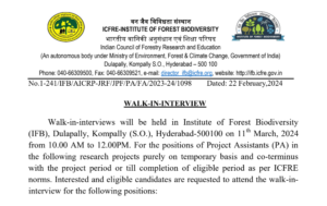 IFB ICFRE Recruitment 2024 IFB ICFRE Recruitment 2024