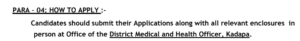 YSR Urban Clinics Recruitment 2024 YSR Urban Clinics Recruitment 2024