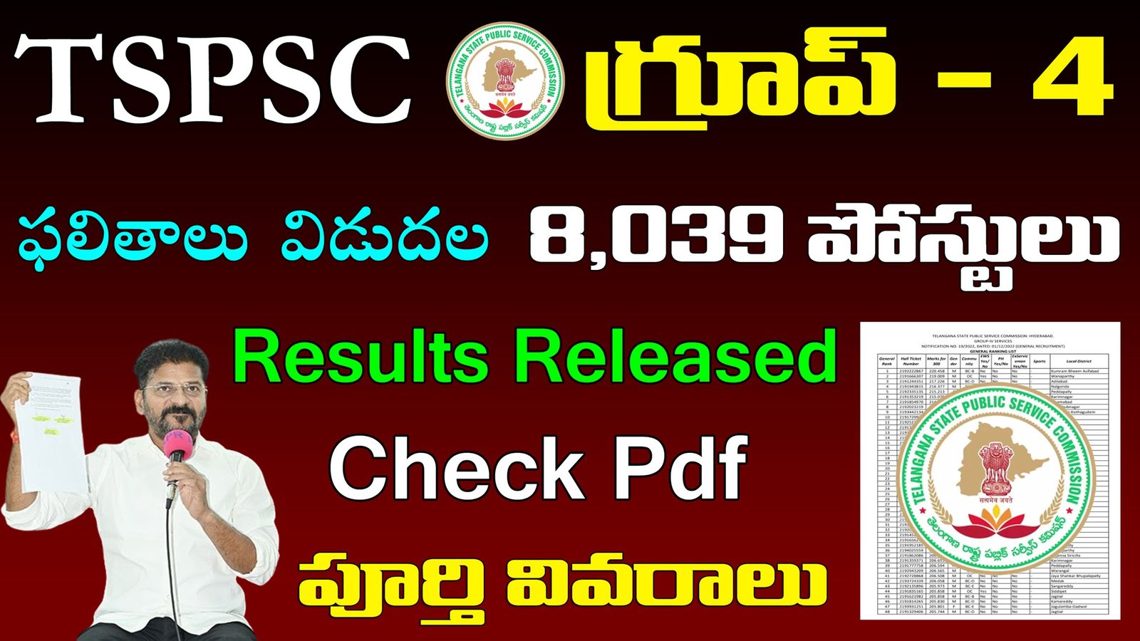TSPSC Group 4 Results Download 2024