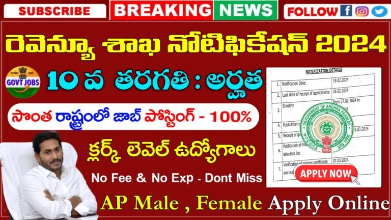 AP Revenue Dept Recruitment 2024
