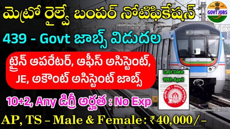 Metro Railway Notification 2024
